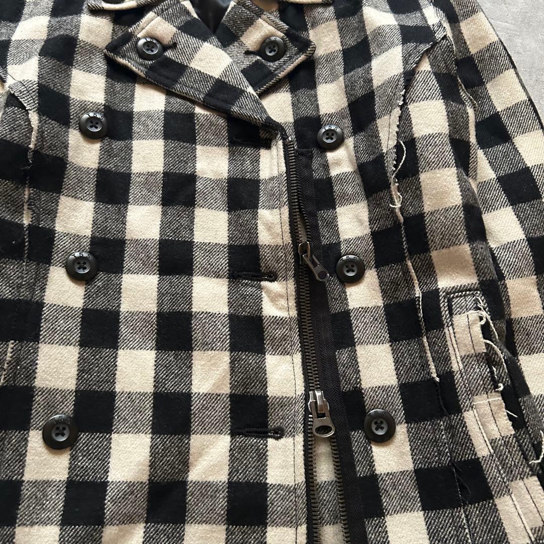ジャケット・アウター grunge check Napoleon jacket black white