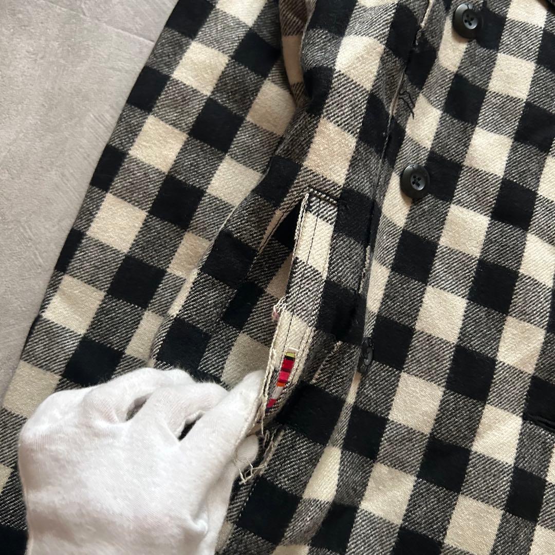 ジャケット・アウター grunge check Napoleon jacket black white