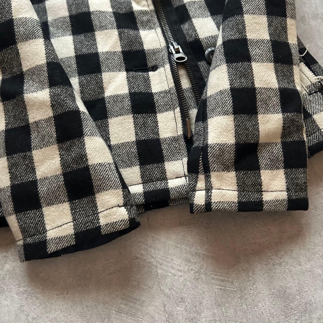 ジャケット・アウター grunge check Napoleon jacket black white