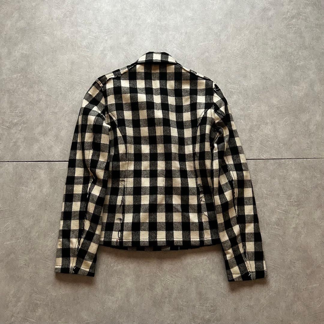 ジャケット・アウター grunge check Napoleon jacket black white