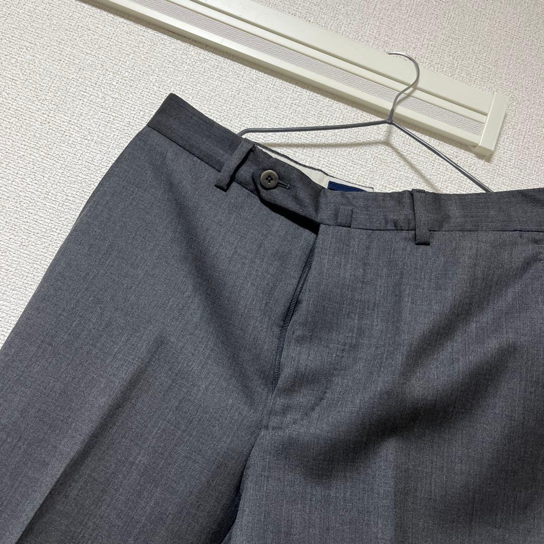 INCOTEX ダークグレー スラックス ストレートフィット