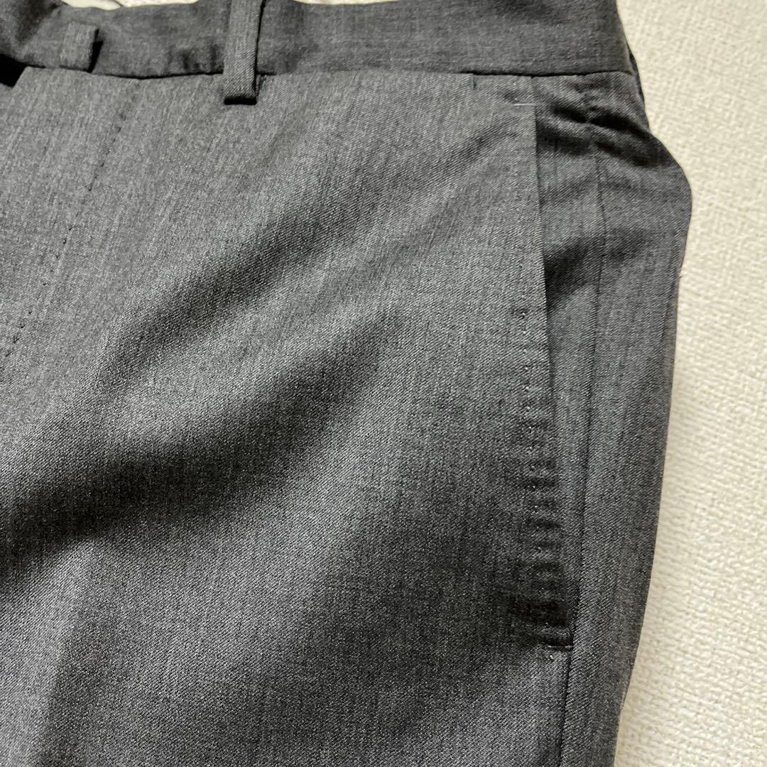 INCOTEX ダークグレー スラックス ストレートフィット