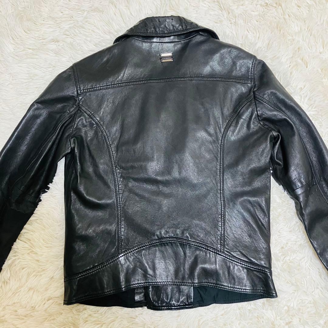 【美品】DIESEL ディーゼル ラムレザー ダブルライダース 星型パンチング