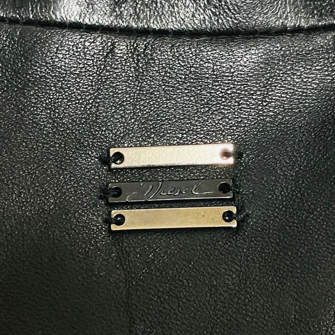 【美品】DIESEL ディーゼル ラムレザー ダブルライダース 星型パンチング