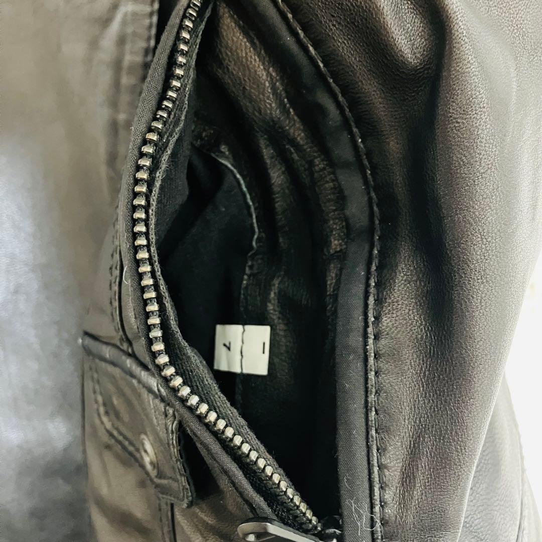 【美品】DIESEL ディーゼル ラムレザー ダブルライダース 星型パンチング