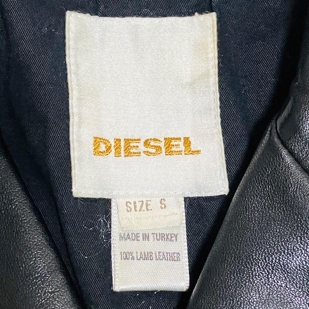 【美品】DIESEL ディーゼル ラムレザー ダブルライダース 星型パンチング