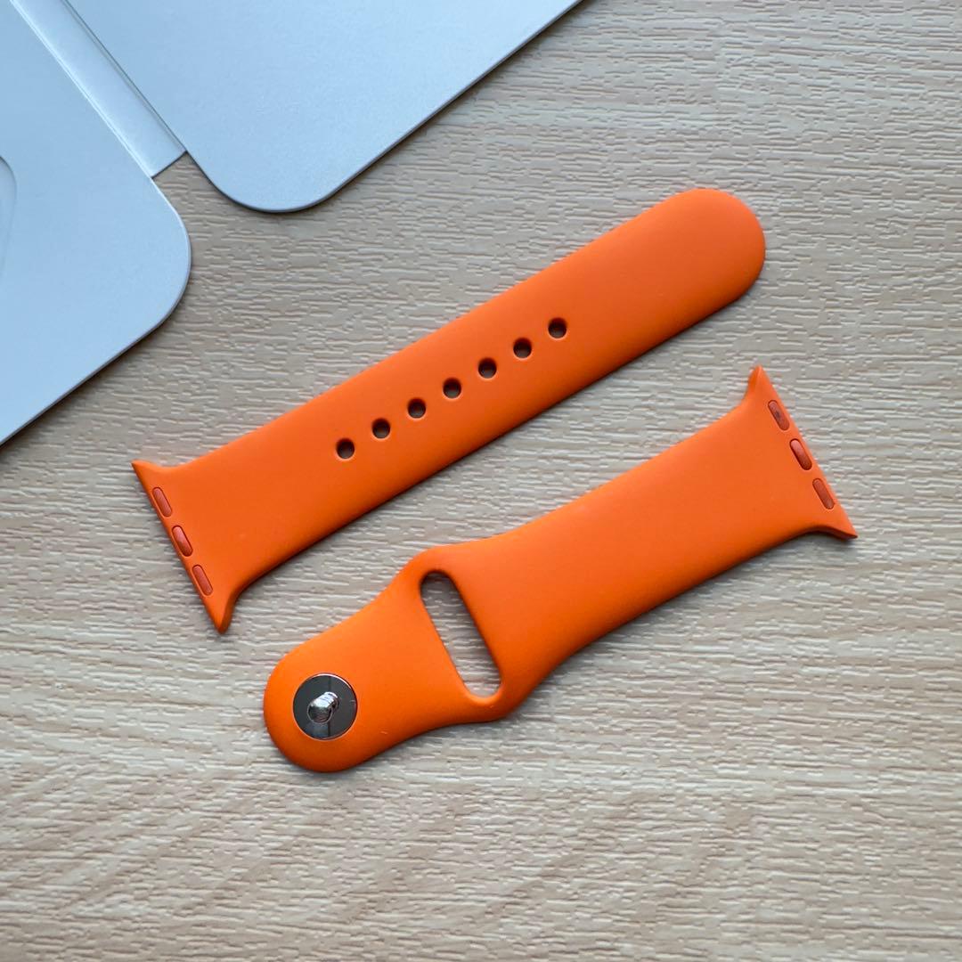 2702 Apple Watch エルメス　オレンジ　スポーツバンド　ラバー