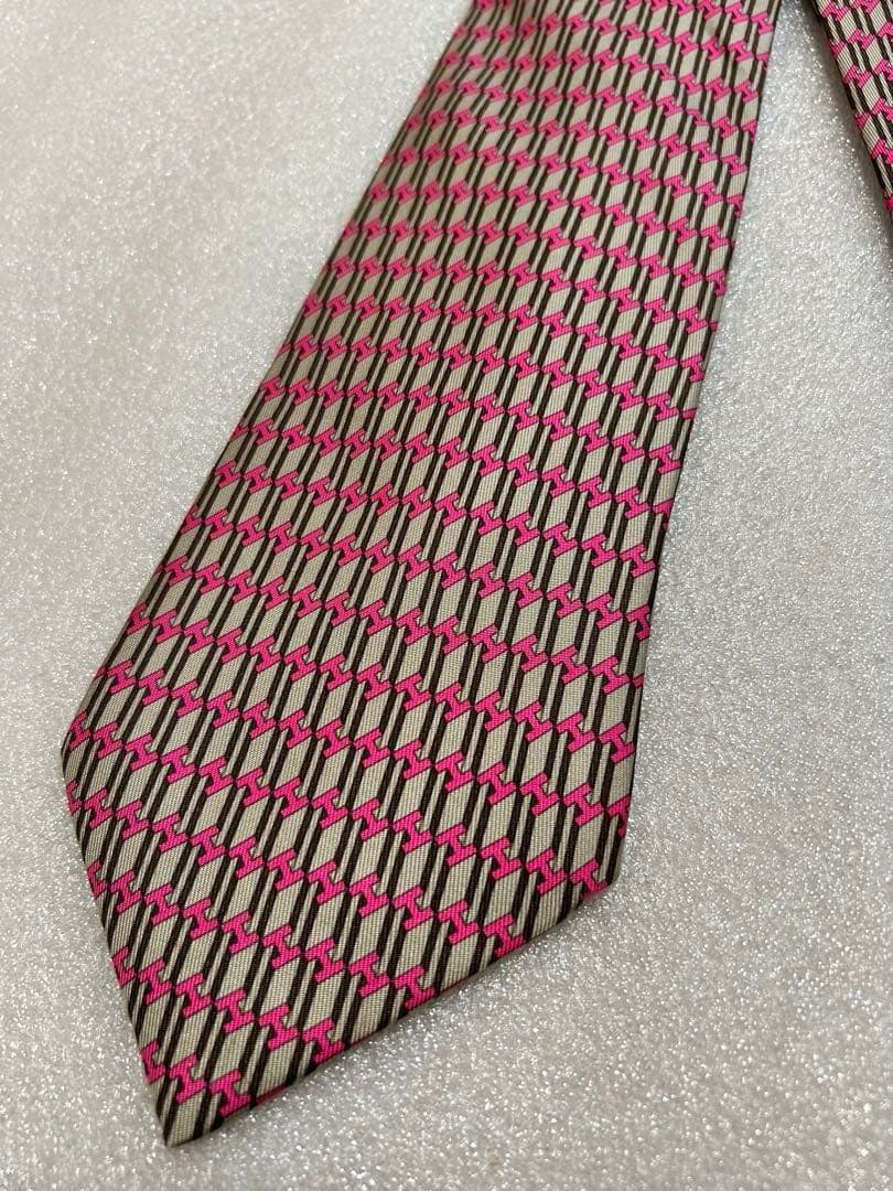 美品✨HERMES エルメス ブランド ネクタイ Hロゴ 総柄 シルク