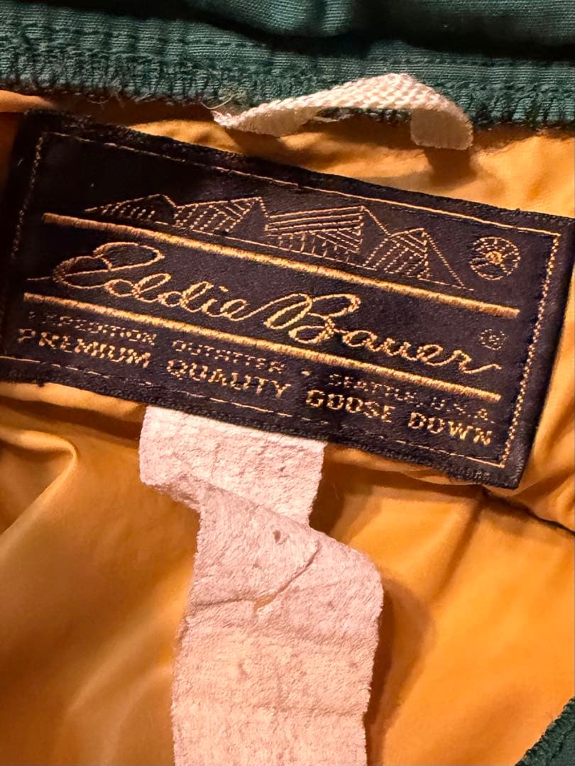 90年代 Eddie Bauer エディーバウアー ダウンベスト クロタグ 緑