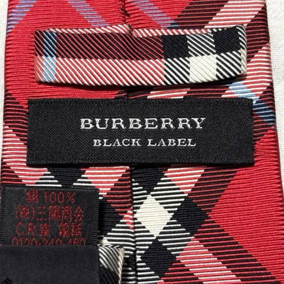 極美品　バーバリー　ネクタイ　ノバチェック　レッド　希少