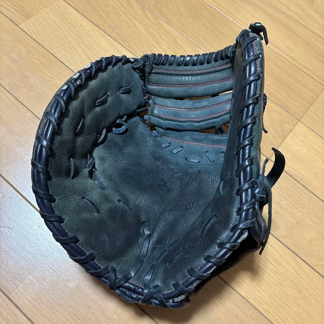 Mizuno 黒 レザー ファーストミット 女子野球 硬式