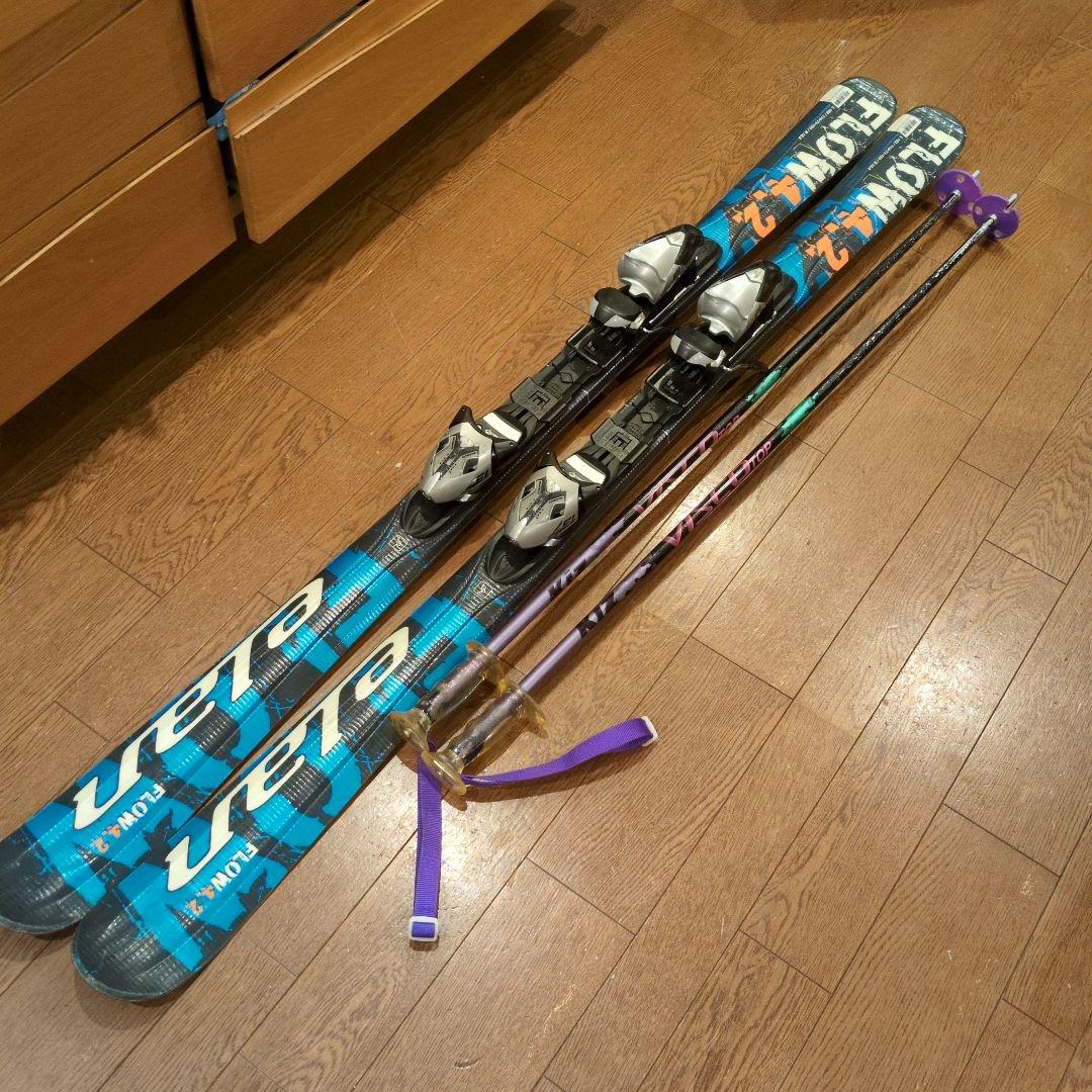 elan 152cm スキー板 FLOW 4.2 ストック付