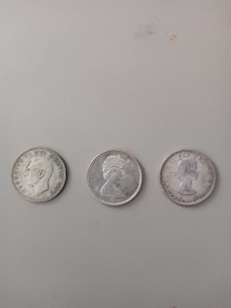 カナダ銀貨 クォーター（25セント）3枚セット 銀0.800