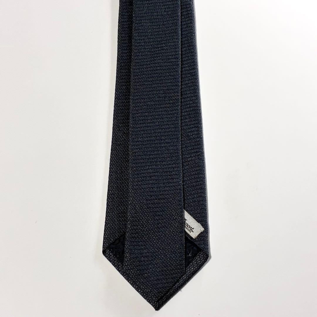 3698✨極美品✨エステーデュポン ネクタイ 無地 ソリッド ワンポイント ロゴ