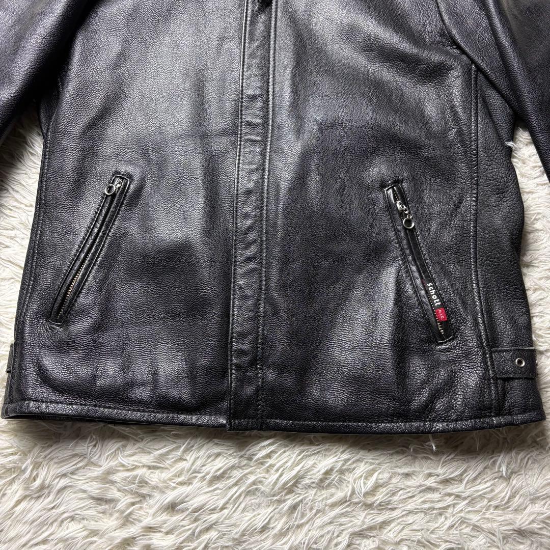 【極美品】Schott シングルライダースジャケット ゴートレザー L