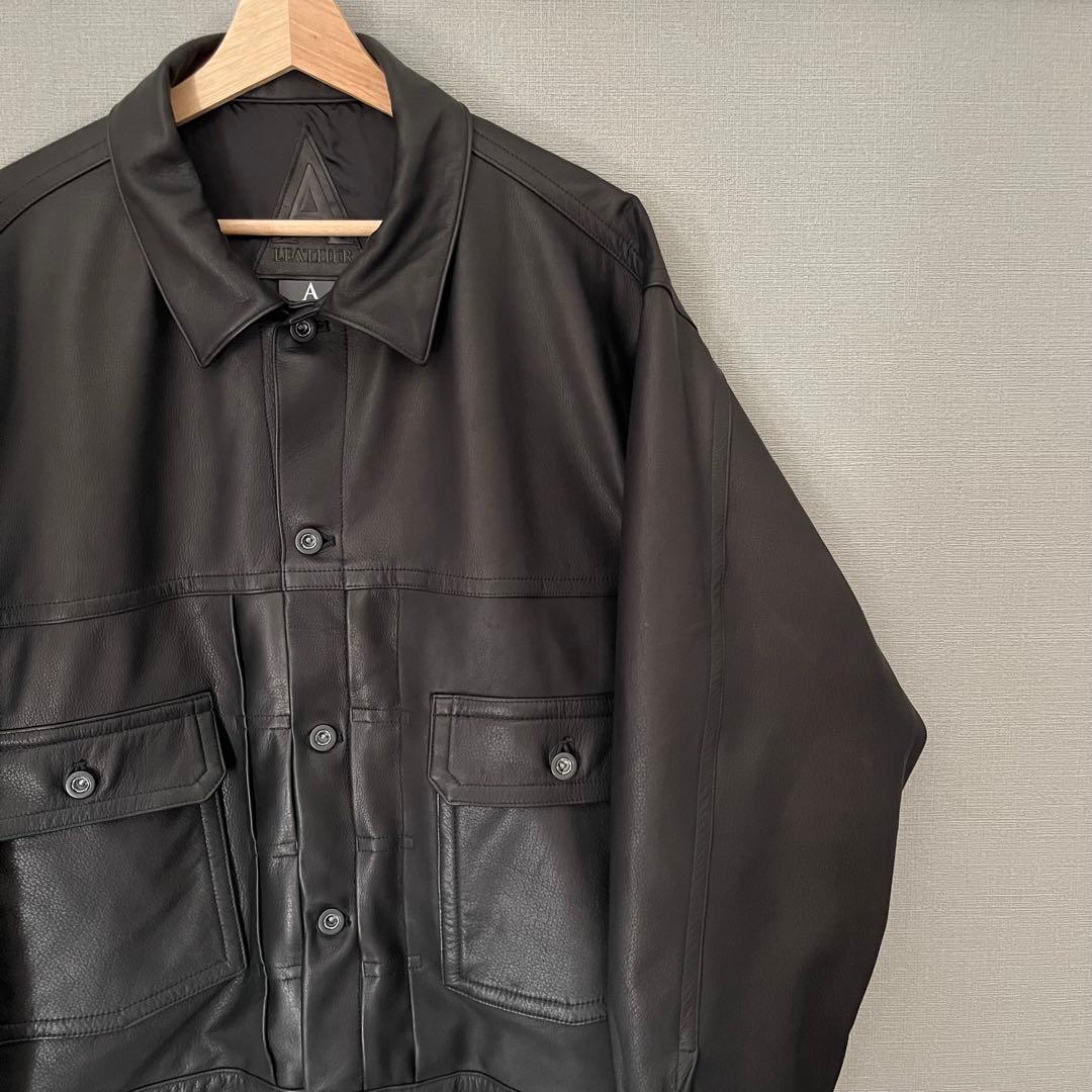 A LEATHER TRUCKER JACKET レザー ジャケット ovy