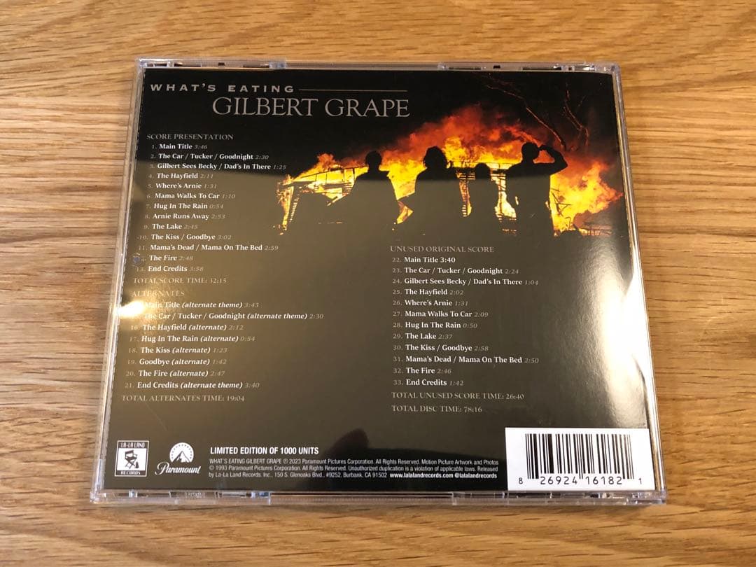【美品】 ギルバート・グレイプ　サウンドトラック CD　全世界1000枚限定盤