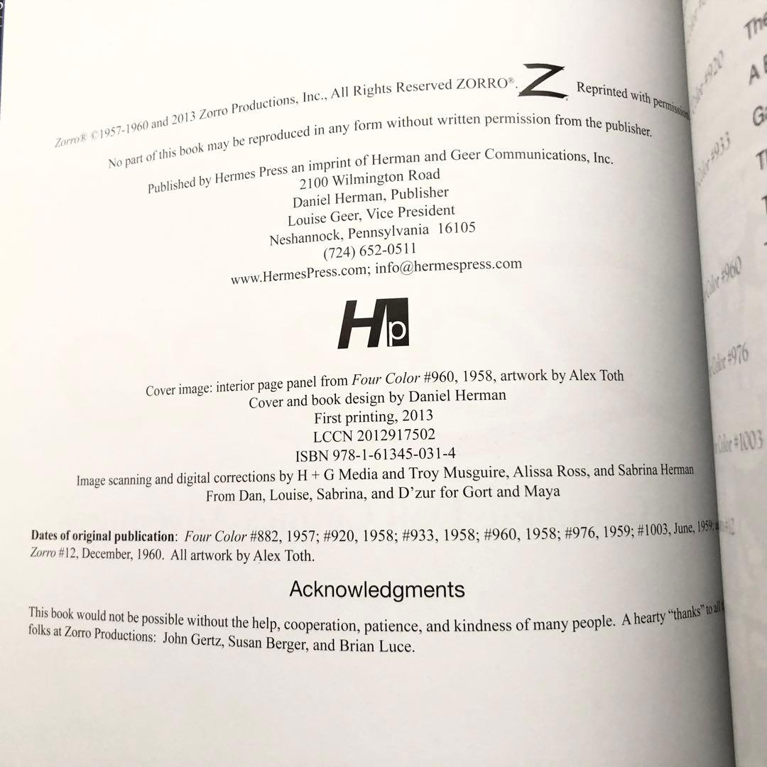 アレックス・トス「ZORRO ゾロ - デルコミックス全集」Hermes