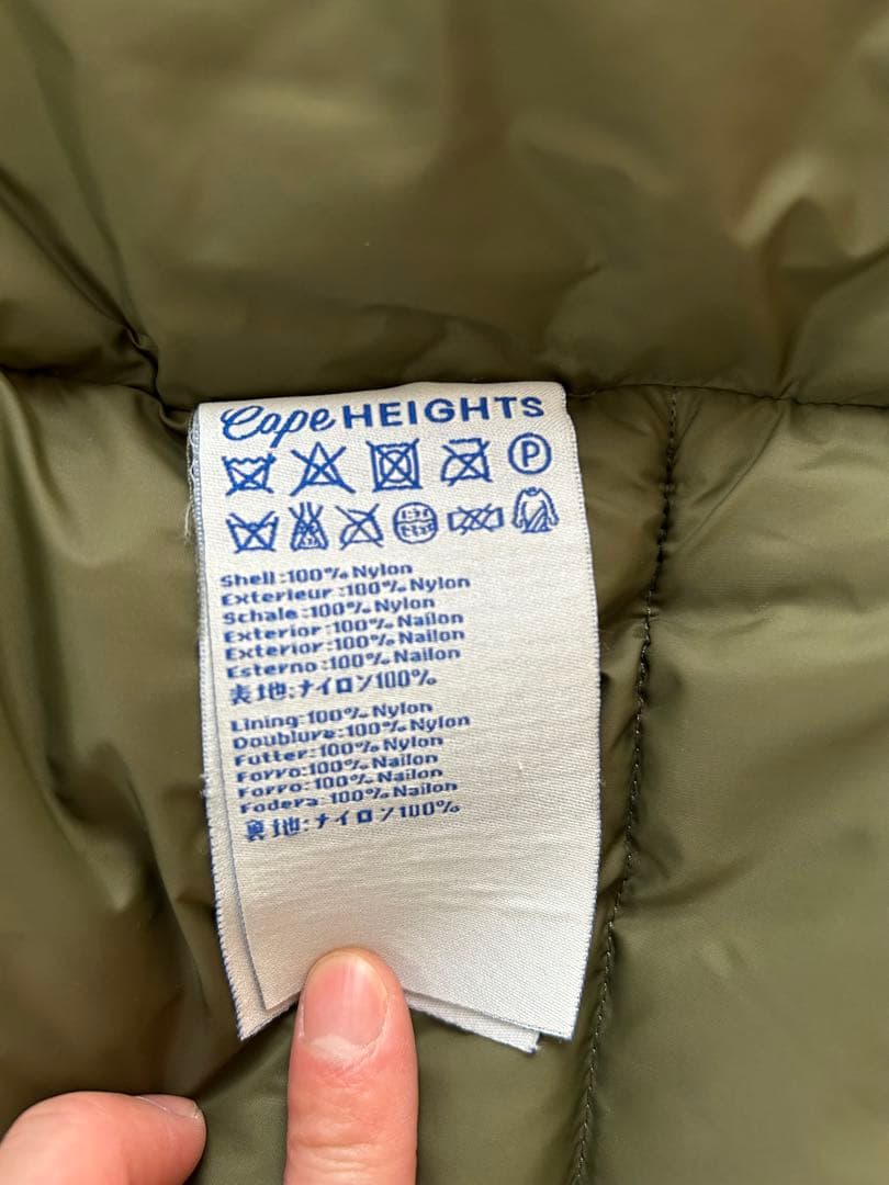 Cape Heights ダウンベスト XS オリーブ