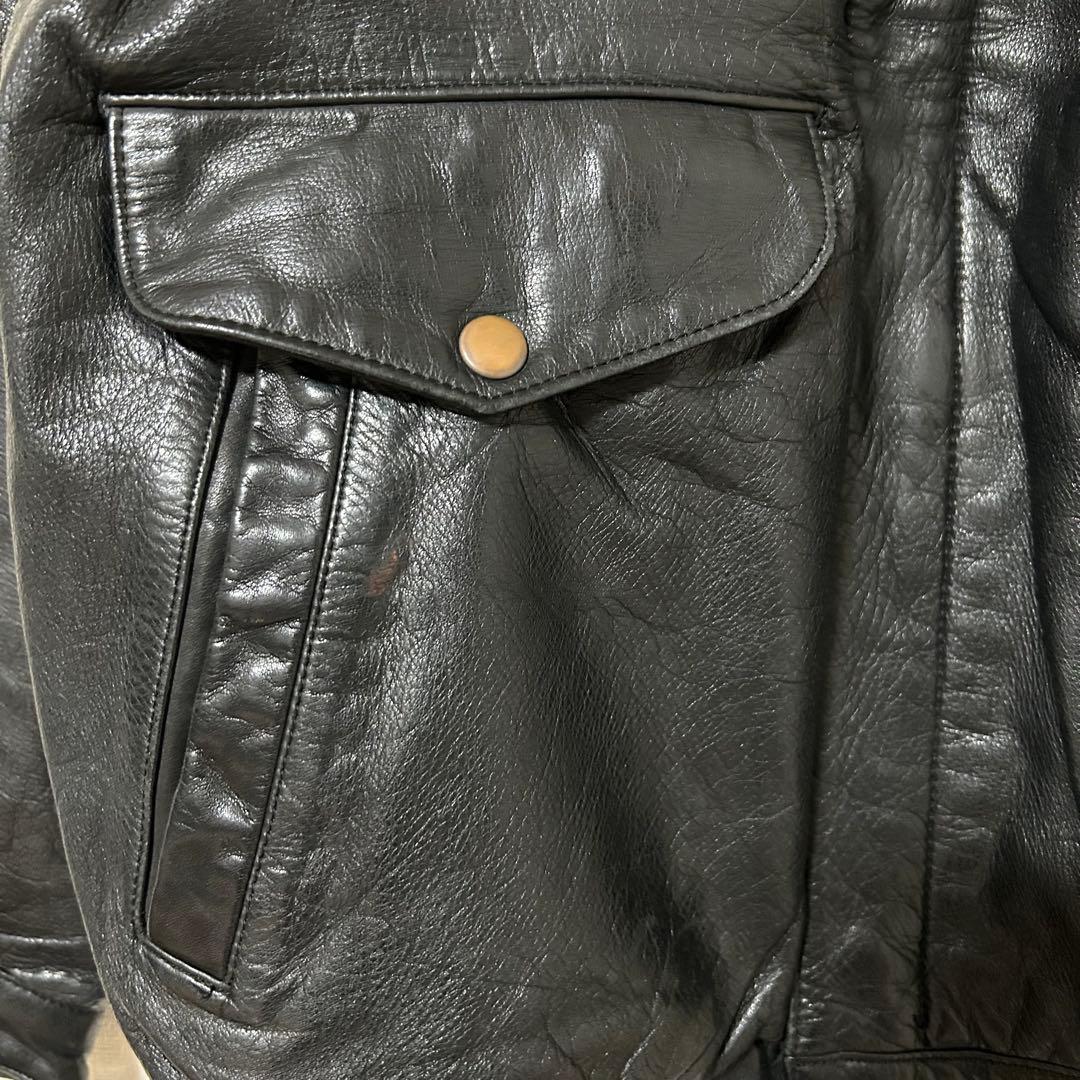 ライダースジャケット黒 レザージャケット Lサイズ　牛革　日本製　美品