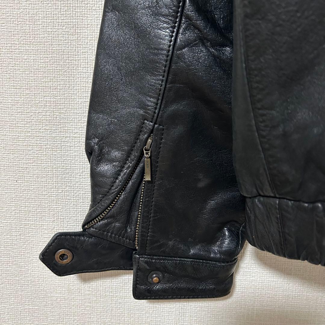 ライダースジャケット黒 レザージャケット Lサイズ　牛革　日本製　美品