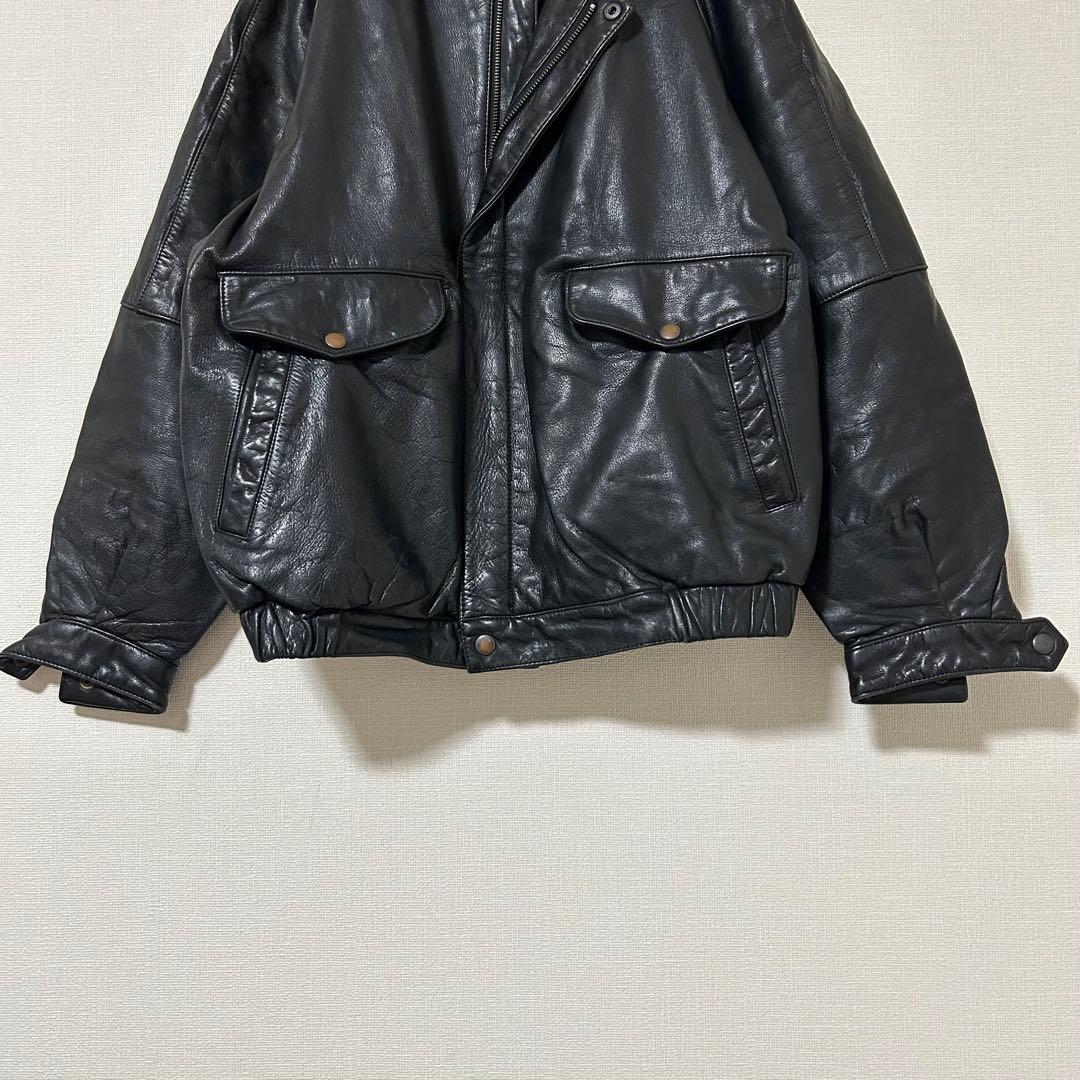 ライダースジャケット黒 レザージャケット Lサイズ　牛革　日本製　美品