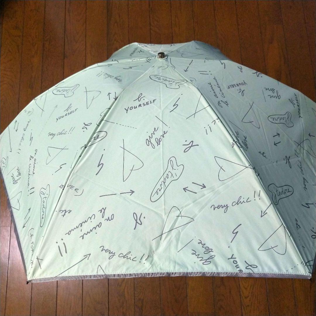 未使用タグ付アニエスベー晴雨兼用折りたたみ傘 ミントグリーン軽量UV遮光遮熱