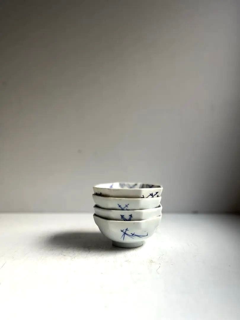 【samasama様リクエスト】172 骨董 古伊万里 松葉に寿紋向付 3点