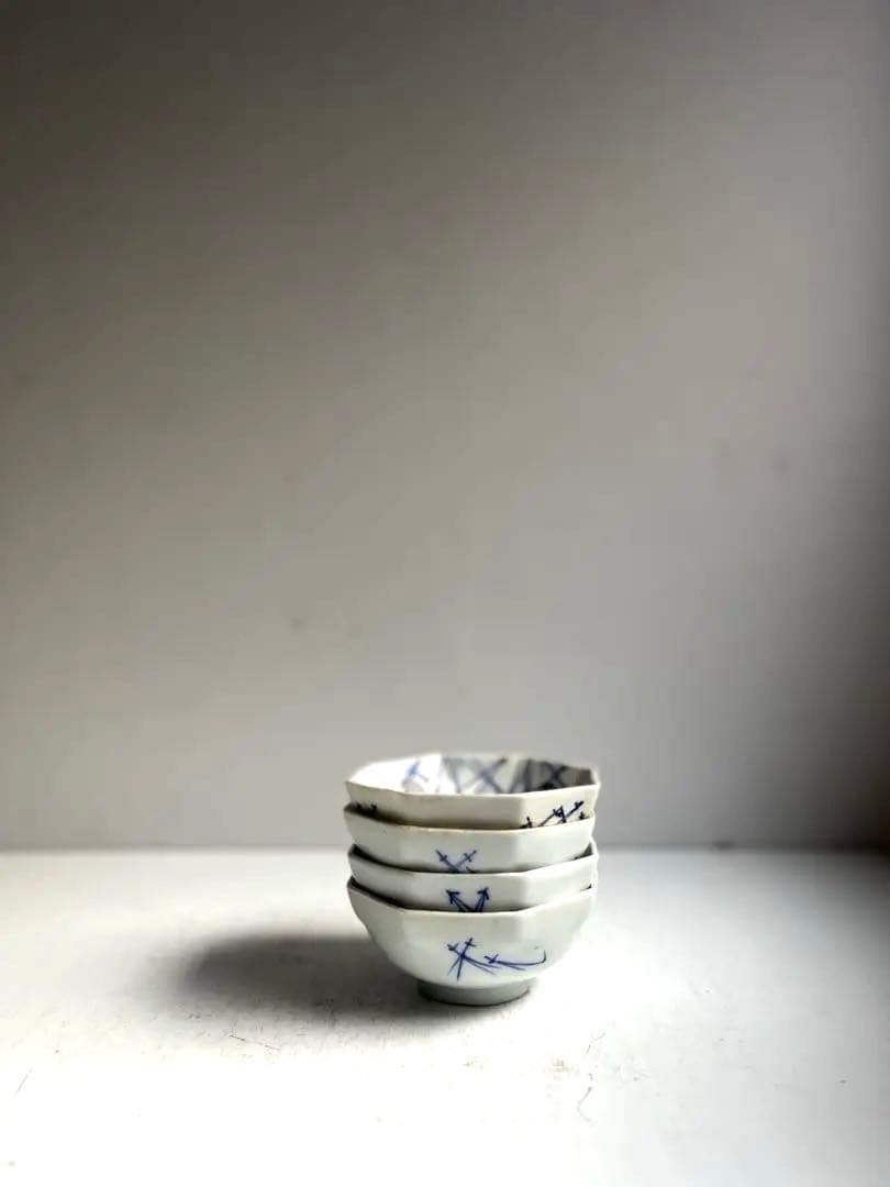 【samasama様リクエスト】172 骨董 古伊万里 松葉に寿紋向付 3点