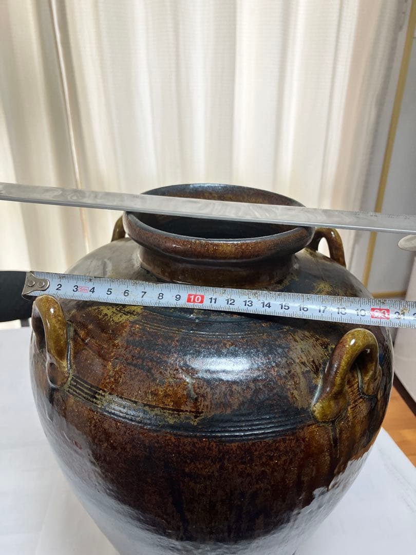 琉球　沖縄　酒壺　酒瓶　酒甕　三升？シリコン栓 泡盛容器　古酒作り　飴釉