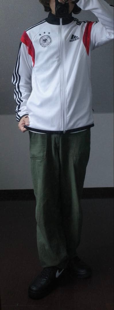 adidasドイツ代表ジャージM白黒赤トラックジャケット2014モデルy2k