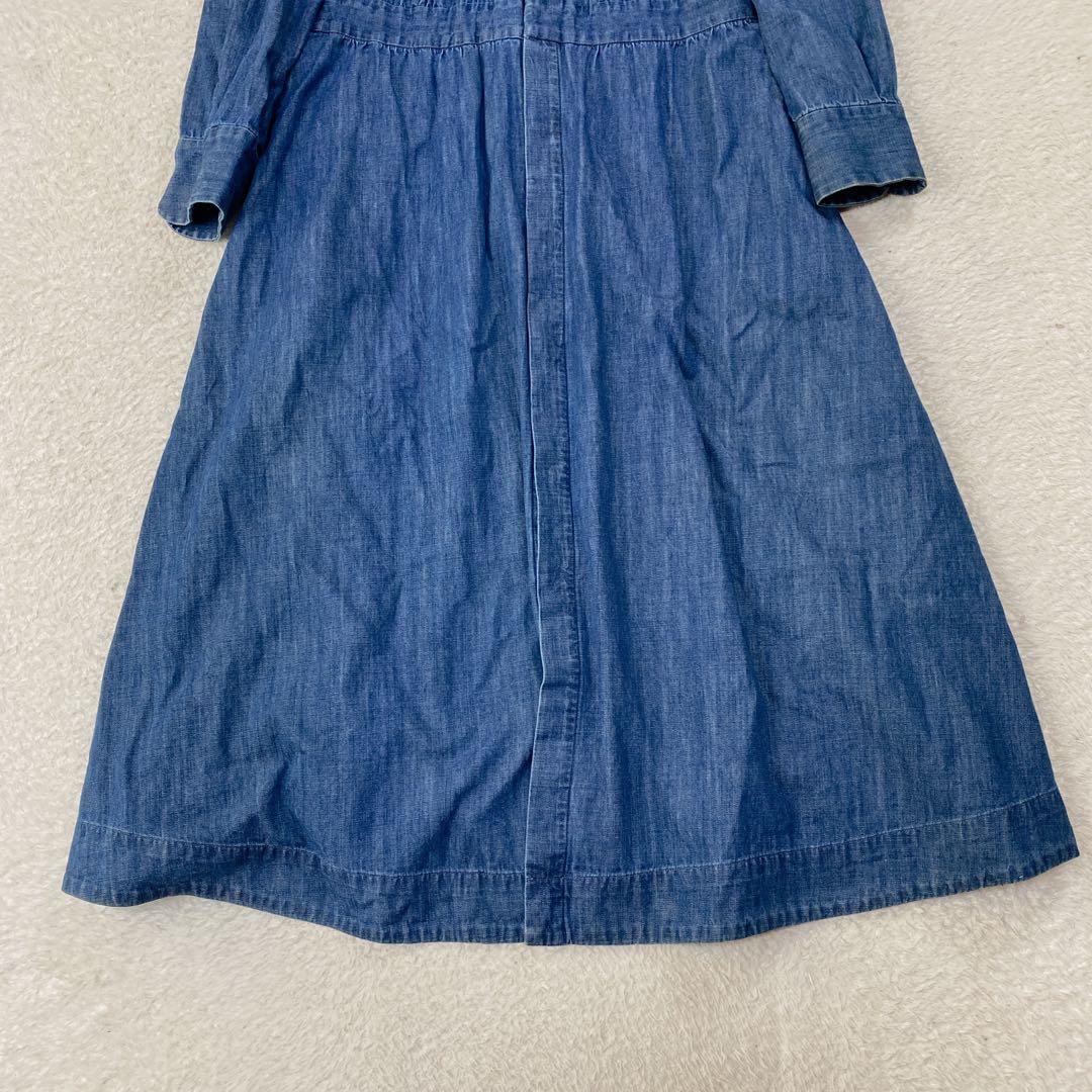 美品♡ 45R デニムシャツワンピース 2way 羽織 インディゴ 3