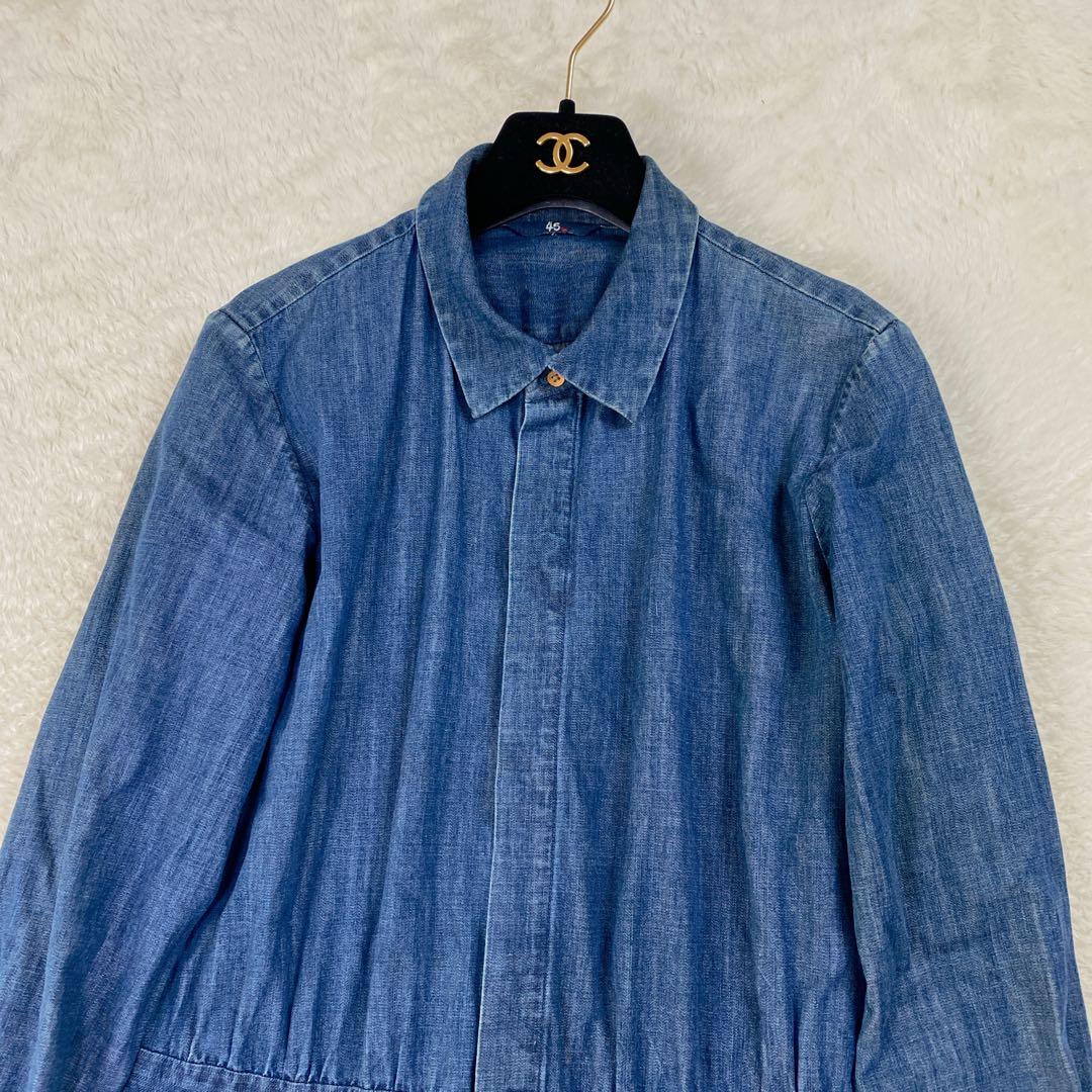 美品♡ 45R デニムシャツワンピース 2way 羽織 インディゴ 3