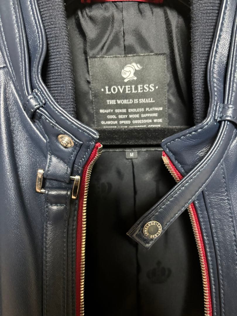 LOVELESS ネイビー シングルライダースジャケット M