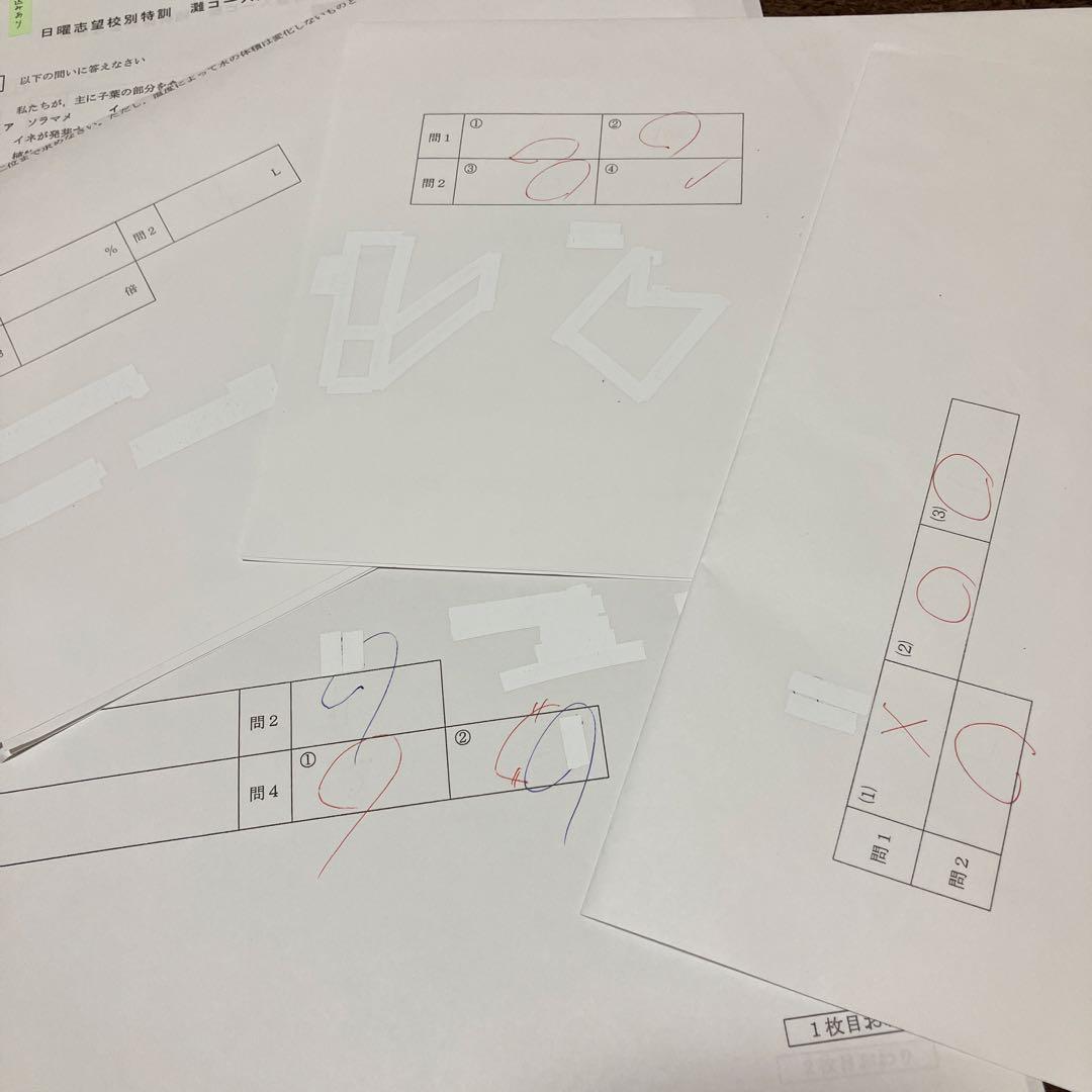 浜学園　M灘コース　小6理科　9〜12月　日曜志望校別特訓問題集　追加教材