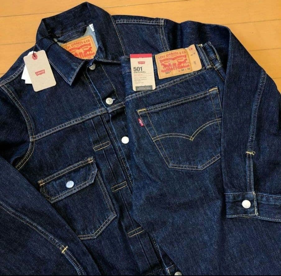 リーバイス 2ND トラッカーJKT S 501 セットアップ 濃紺 W31