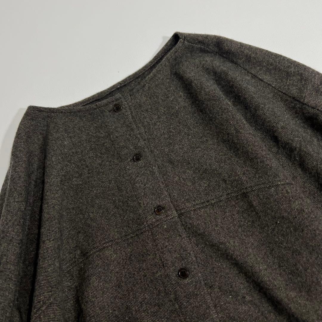 良品　nest Robe ネストローブ　ワイドウールブラウス　ブラウン系　F