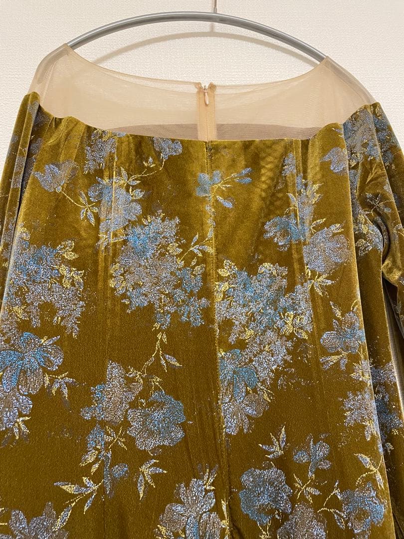 ワンピース Ameri Vintage FLOWER PRINT VELOUR DRESS