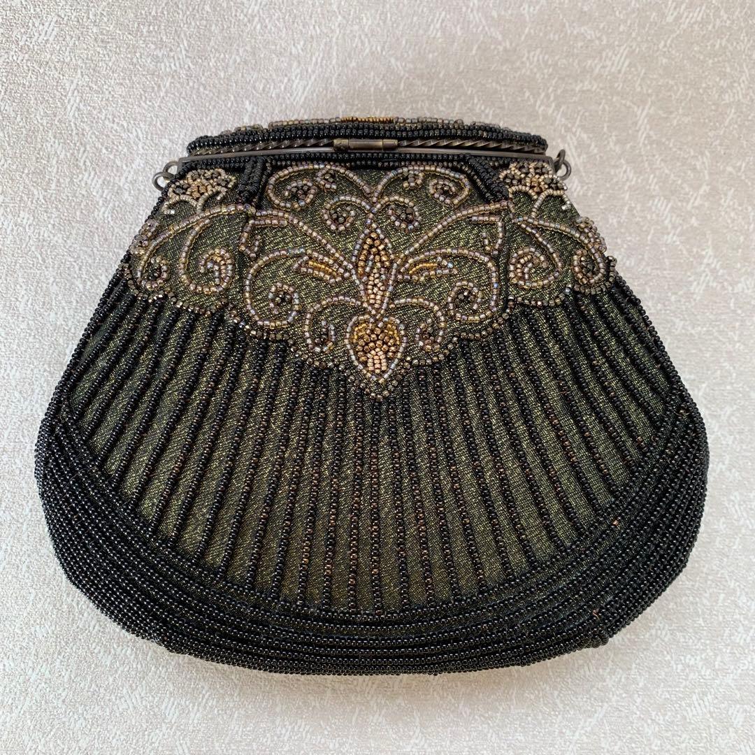 手刺繍ビーズバッグ ビーズパーティーバッグ 和装洋装