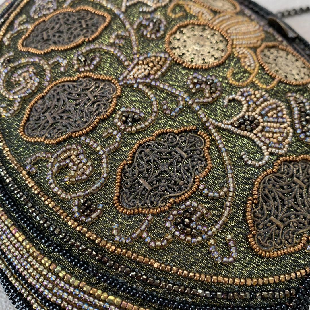 手刺繍ビーズバッグ ビーズパーティーバッグ 和装洋装