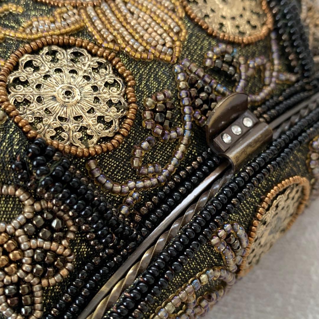手刺繍ビーズバッグ ビーズパーティーバッグ 和装洋装