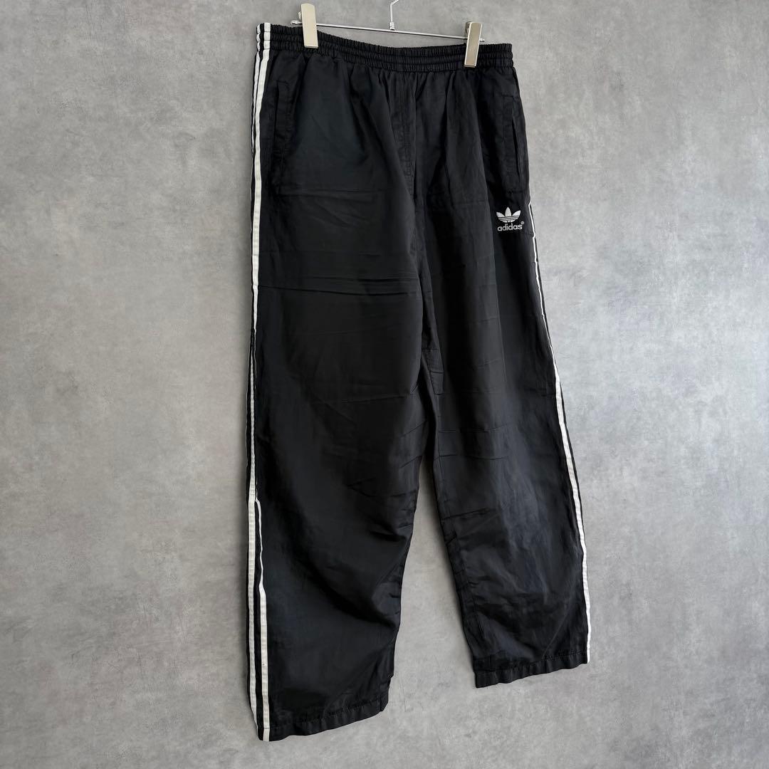 80sヴィンテージ old adidasアディダス トラックパンツ ブラック L