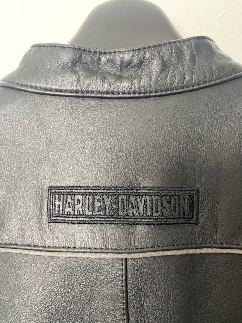 ジ*君様 HARLEY-DAVIDSON レザーベスト XL 本革 ブラックハー