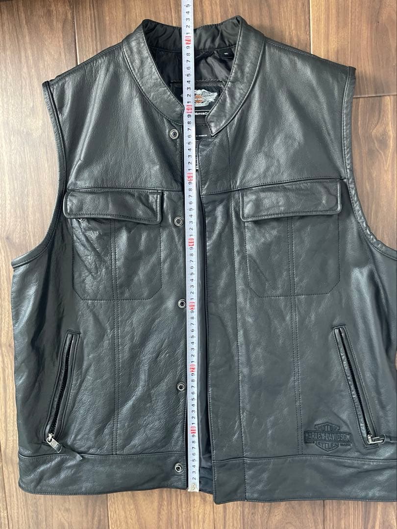 ジ*君様 HARLEY-DAVIDSON レザーベスト XL 本革 ブラックハー