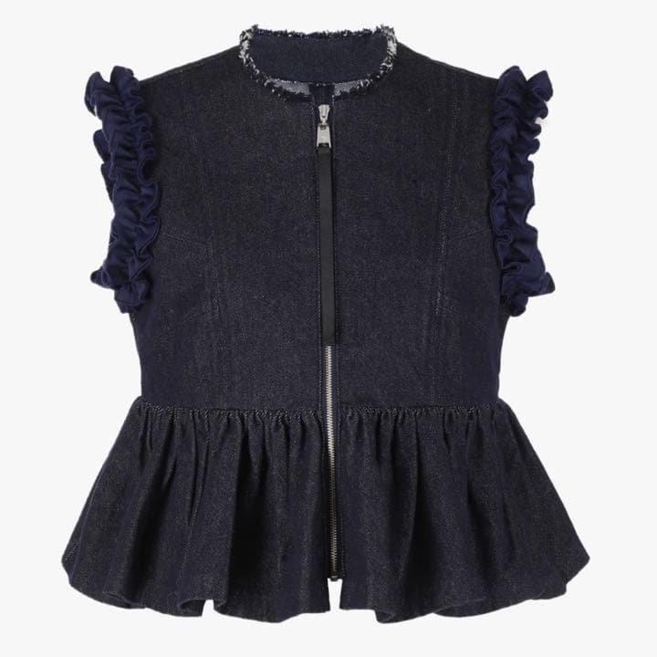 トップス Bibiy MATHILDA PEPURAMU DENIM VEST