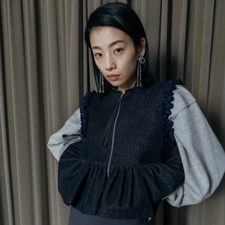 トップス Bibiy MATHILDA PEPURAMU DENIM VEST