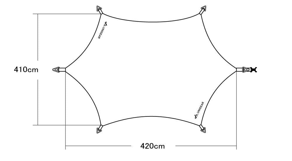 Unigear TC ヘキサタープ 4.2m×4.1m
