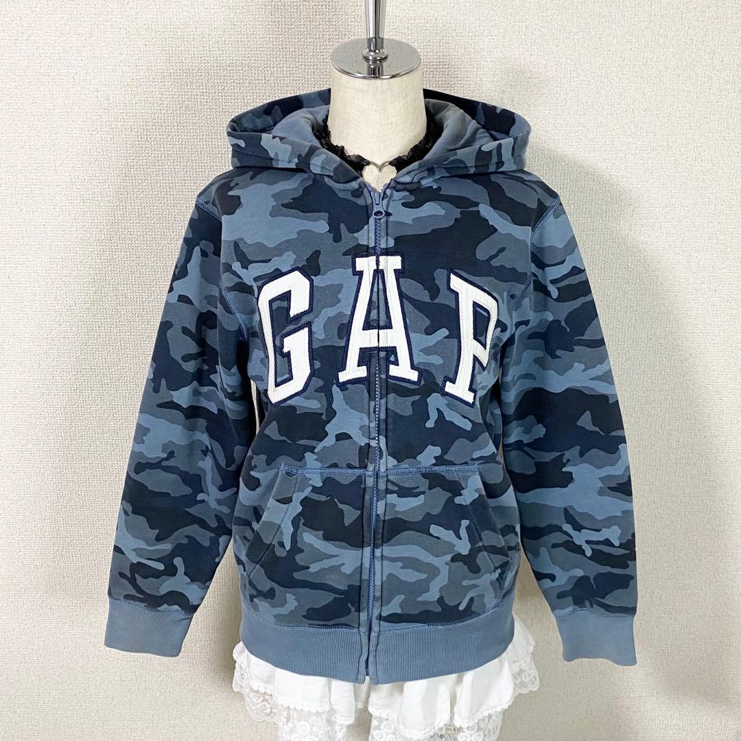 y2k GAP 迷彩 フルジップパーカー ロゴ グランジ 平成ギャル