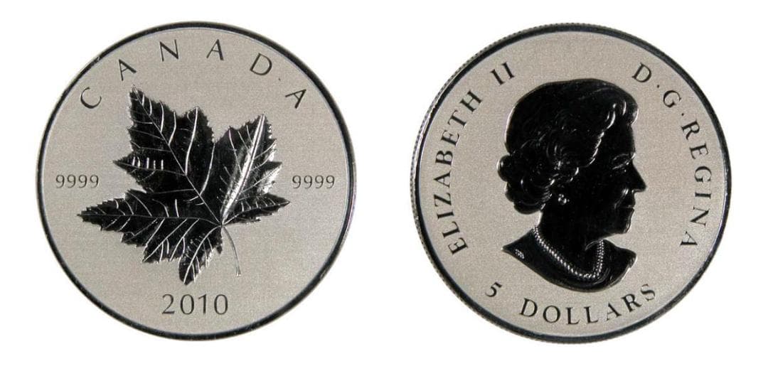 2010 カナダ メイプルリーフ 銀貨 5ドル 純銀 初代ピエフォー 限定発行
