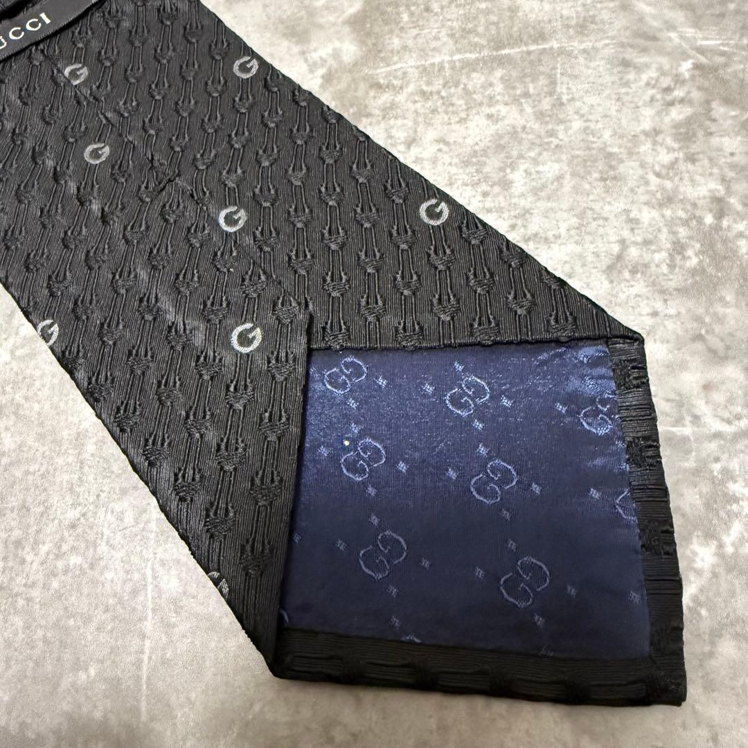 【✨美品✨】GUCCI グッチ ネクタイ G柄 ハイブランド ブラック シルク
